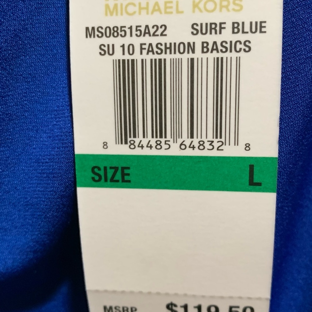 New NWT blue Michael Kors dress with leather buckle straps in size Large - Picture 5 of 5